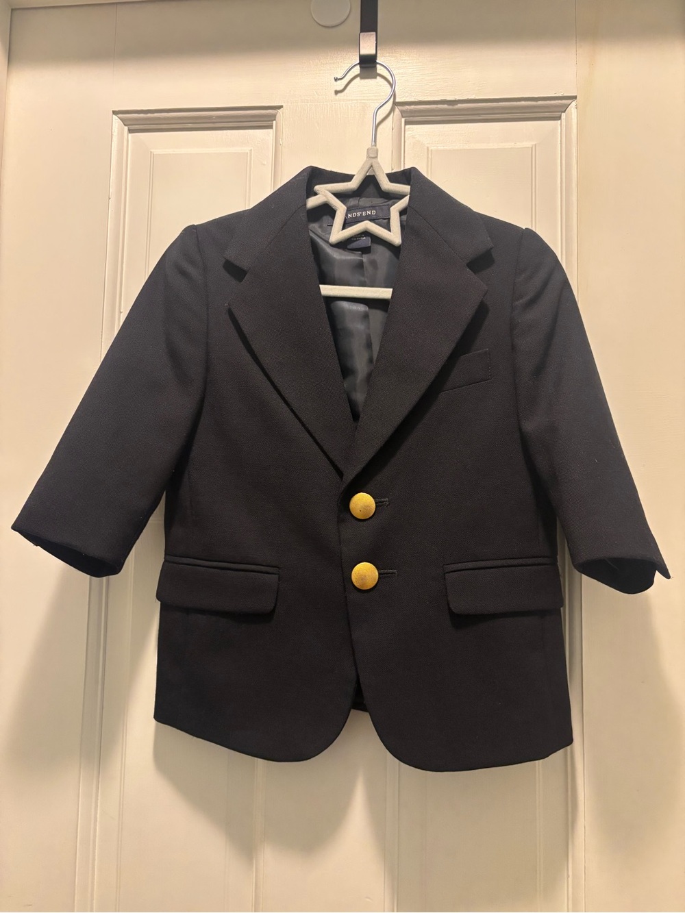 Lands’ End 2T Black Gold Button Blazer Toddler Boys Preppy Formal